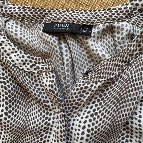 Apt 9 Snakeskin pattern XL sleeveless Brown and Cream Blouse Top - Picture 4 of 9
